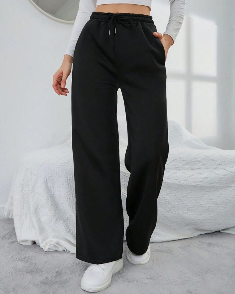 فلاينوف بنطلون رياضي نسائي أسود بقصة فضفاضة - Image 1